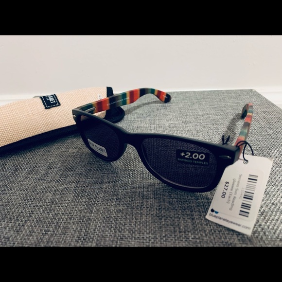 Unisex Prescription Bamboo Sunglasses +2.00 - Picture 2 of 2
